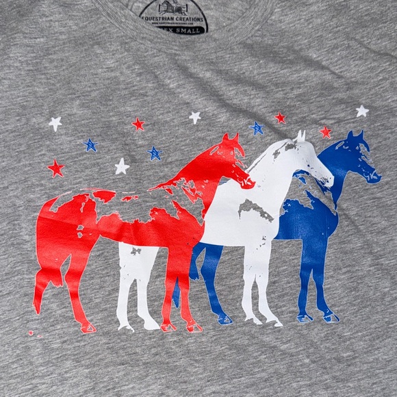Gray T-Shirt with Colorful Horse Print - Picture 2 of 3